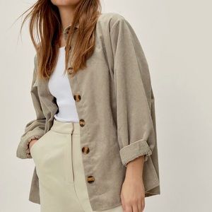 Nasty Gal oversized corduroy button down shirt